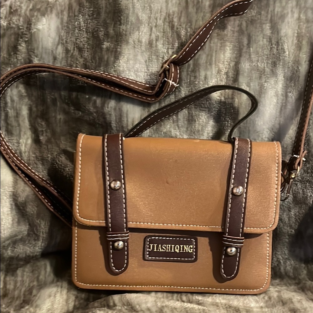 Brown and Tan Crossbody Bag